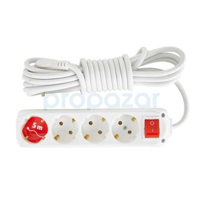 Almera 4'lü Anahtarlı Topraklı Priz 5 Mt. - 1