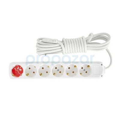 Almera 6'lı Topraklı Priz 5 Mt. - 1