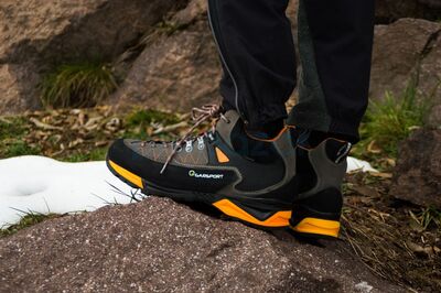 Alpine Orta Su Geçirmez Erkek Trekking ve Dağcılık Ayakkabısı WP Antrasit Turuncu - 3