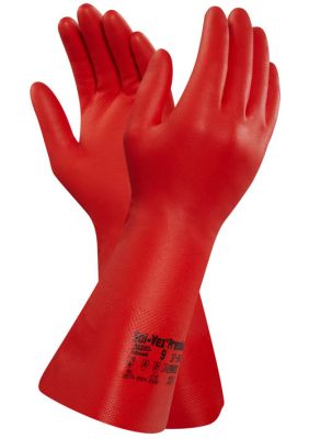 Ansell Sol-Vex Red 37-900 Kimyasal - Sıvı Geçirmez Nitril Eldiven - 1
