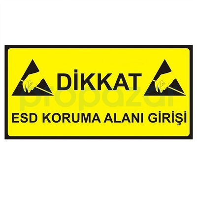 Antistatik ESD Giriş Tabelası 15x30cm Türkçe IZ-TBL01 - 1