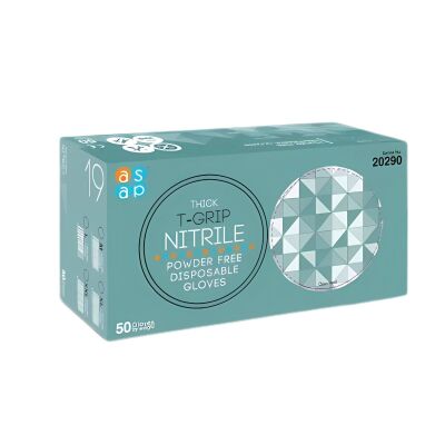 ASAP T- Grıp Kalın Siyah Nitril Tırtıklı Muayene Eldiveni 50li Paket - 2