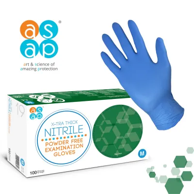 ASAP X-TRA THICK NITRILE - Ekstra Kalın Mavi Nitril 100lü Muayene Eldiveni - 4