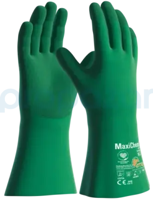 ATG 76-830 Maxichem with TRltech Yeşil Nitril Kimyasal Eldiven - 1