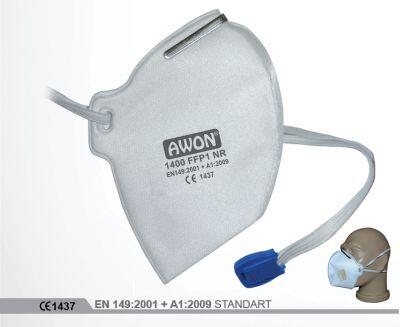 Awon 1400 FFP1 NR Ventilsiz Katlanabilir Toz Maskesi - 1