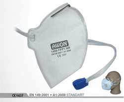Awon 1400 FFP1 NR Ventilsiz Katlanabilir Toz Maskesi 25li paket - 2