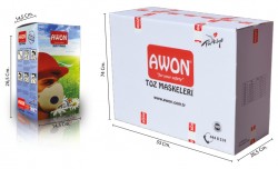 Awon 1400 FFP1 NR Ventilsiz Katlanabilir Toz Maskesi 25li paket - 6