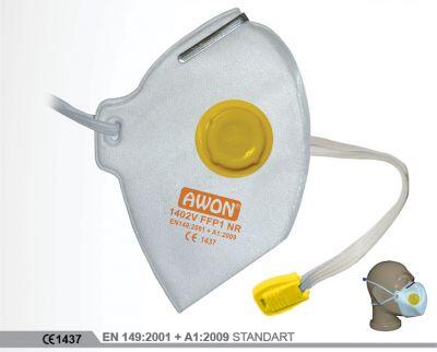 Awon 1402V FFP2 NR Ventilli Katlanabilir Toz Maskesi - 1