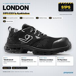 Base B1704B London S1PS ESD SC LG FO SR Vegan İş Ayakkabısı - 1