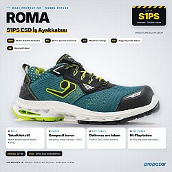 Base B1704E Roma S1PS ESD SC LG FO SR Vegan İş Ayakkabısı - Base İş Ayakkabısı Modelleri ve Fiyatları