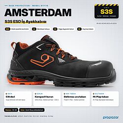 Base B1711B Amsterdam S3S ESD LG FO SR İş Ayakkabısı - Base İş Ayakkabısı Modelleri ve Fiyatları