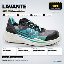 Base B1100A Lavante S1PS ESD İş Ayakkabısı – Ultra Hafif, Ortopedik ve Nefes Alabilir - 1
