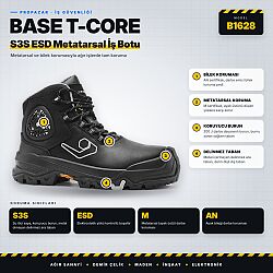 Base B1628 T-Core S3S ESD Metatarsal ve Bilek Korumalı İş Botu - 1