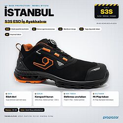 Base B1721A ISTANBUL S3S ESD BOA Kompozit Burunlu İş Ayakkabısı - Base İş Ayakkabısı Modelleri ve Fiyatları