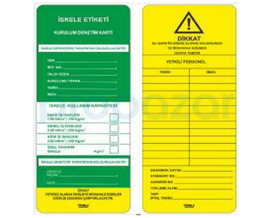 BBU Safety İskele Güvenlik Etiketi Montaj ve Denetim Kaydı - 1