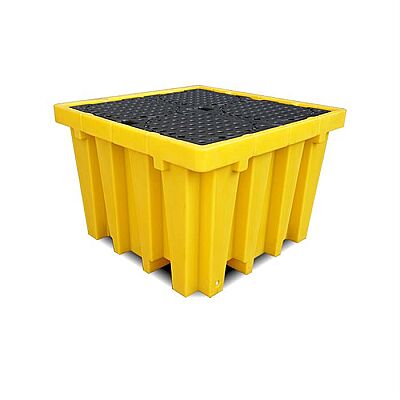 BBU SAFETY SCN500 IBC Sızıntı Paleti 130x130x50 cm – 500 Litre – 2000 Kg Taşıma Kapasiteli – Boşaltma Kovalı Kimyasal Döküntü Paleti - 2