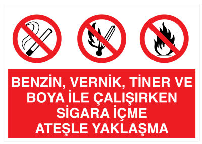 Benzin Tiner Boya İle Çalışırken Sigara İçme Ateşle Yaklaşma - 1