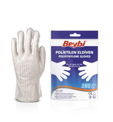 ​​​​​​​​​​Beybi Tek Kullanımlık PET Polieliten Eldiven - 1