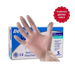 Beybi Vinil Pudrasız Şeffaf Muayene Eldiveni 100Lü Paket - Beybi İş Eldivenleri