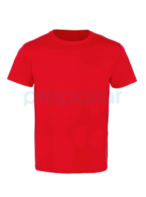 Propazar Bisiklet Yaka Tshirt Dikişli Kısa Kol Kırmızı - 1