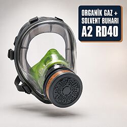 BLS 5150 RD40 Organik Gaz ve Solvent Buharı Tam Yüz Maskesi Seti – A2 Filtreli - Bls