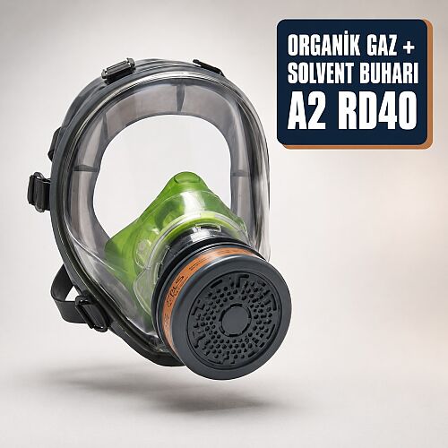BLS 5150 RD40 Organik Gaz ve Solvent Buharı Tam Yüz Maskesi Seti – A2 Filtreli - 1