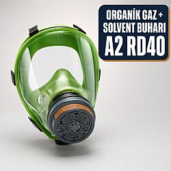 BLS 5400 RD40 Organik Gaz ve Solvent Buharı Tam Yüz Maskesi Seti – A2 Filtreli - Bls