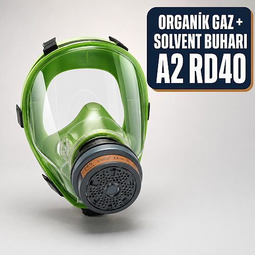 BLS 5400 RD40 Organik Gaz ve Solvent Buharı Tam Yüz Maskesi Seti – A2 Filtreli - 1