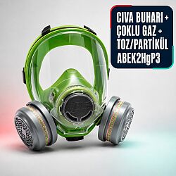 BLS 5700 Cıva Buharı ve Çoklu Gaz Tam Yüz Maskesi Seti – ABEK2HgP3 Filtreli - Bls