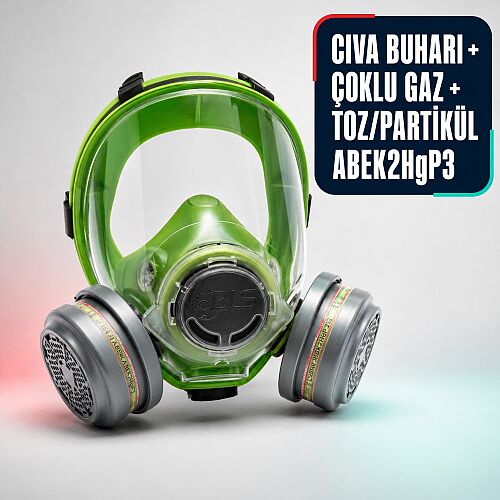 BLS 5700 Cıva Buharı ve Çoklu Gaz Tam Yüz Maskesi Seti – ABEK2HgP3 Filtreli - 1