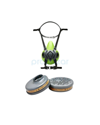 BLS Yarım Yüz Maskesi + A2 Filtre Organik Gaz ve Buhar Koruma Seti (Bayonet Bağlantı) - 1