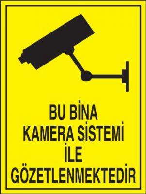 Bu Bina Kamera Sistemi İle Gözetlenmektedir Levhası - Tabelası