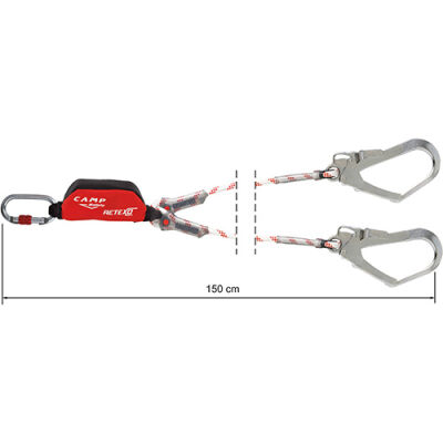 CAMP 5050202 Retexo Rope Lanyard – Çift Kollu, Enerji Emicili Düşüş Durdurucu - 1
