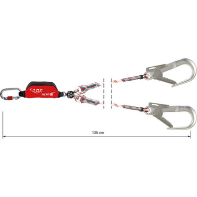 CAMP 5250203 Retexo Gyro Rope Lanyard – Çift Kollu, Karabinalı Düşüş Durdurucu - 1