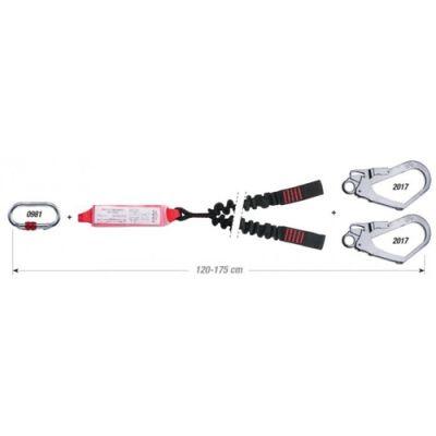 Camp 7030206 Şok Emicili Çift Bacaklı Lastikli Lanyard 60mm - 1