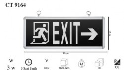 Cata CT9164 Exit Acil Çıkış Armatürü - Cata Fener & Kafa Lambası