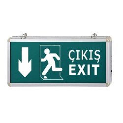 Cata CT9167 Exit Acil Çıkış Armatürü Sol Aşağı Ok - Cata Fener & Kafa Lambası