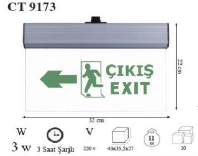 Cata CT9173 Exit Acil Çıkış Armatürü - 1