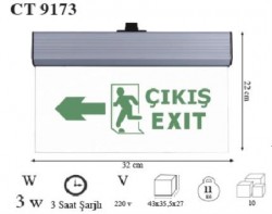 Cata CT9173 Exit Acil Çıkış Armatürü - Cata Fener & Kafa Lambası