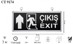 Cata CT9174 Exit Acil Çıkış Armatürü - Cata Fener & Kafa Lambası