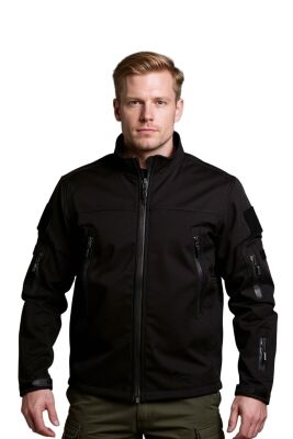 Cosywolf CW003611 Ankara Teknik Softshell Su Rüzgar Geçirmez Mont Siyah - 3