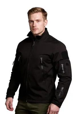 Cosywolf CW003611 Ankara Teknik Softshell Su Rüzgar Geçirmez Mont Siyah - 1