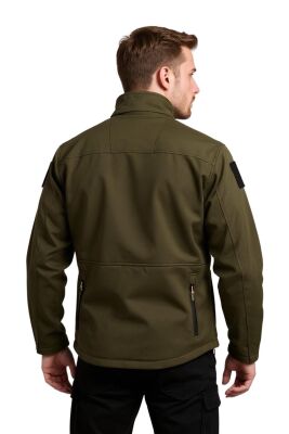 Cosywolf CW003699 Ankara Teknik Softshell Su Rüzgar Geçirmez Mont Yeşil Haki - 4