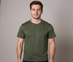 Cosywolf CW000399 Bisiklet Yaka T-Shirt Kısa Kol Likralı Penye Haki İzmit - 1