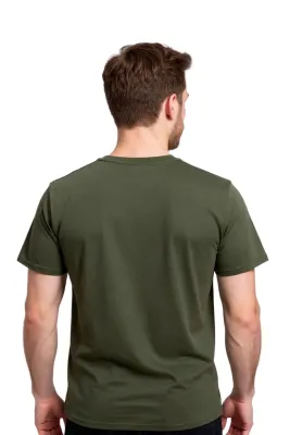 Cosywolf CW000399 Bisiklet Yaka T-Shirt Kısa Kol Likralı Penye Haki İzmit - 5