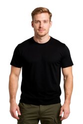 Cosywolf CW0010211 Kepez Damla Bisiklet Yaka Tişört Siyah - Cosywolf