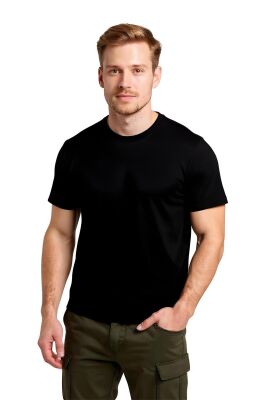 Cosywolf CW0010211 Kepez Damla Bisiklet Yaka Tişört Siyah - 3