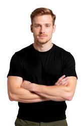 Cosywolf CW0010211 Kepez Damla Bisiklet Yaka Tişört Siyah - 5