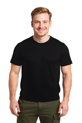 Cosywolf CW0010211 Kepez Damla Bisiklet Yaka Tişört Siyah - 6