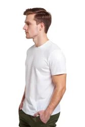 Cosywolf CW0010216 Kepez Damla Bisiklet Yaka Tişört Beyaz - 3